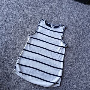 BKE Navy and White Striped Tank Top
